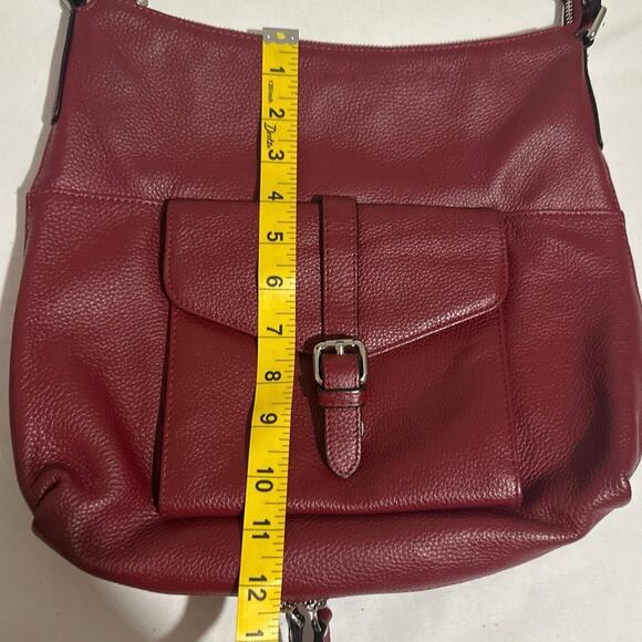 S-Zone Hobo expandable width hand bag, Burgandy  Cow Hide leather Zip closure - Picture 10 of 13